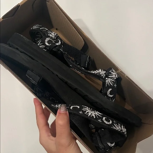 Sandals Teva Women Original Universal Sun And Moon Black White - Picture 2 of 3